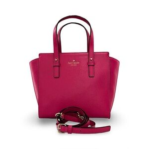 Kate Spade Grand Street Small Leather Hayden Satchel in Radish Pink